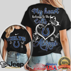 Indianapolis Colts “My Heart Belongs To” Women's Team Spirit Heart Shirt