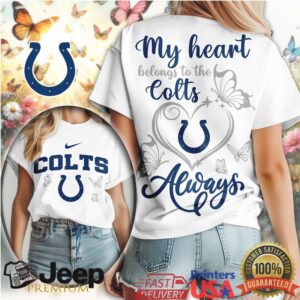 Indianapolis Colts “My Heart Belongs To” Women's Team Spirit Heart Shirt