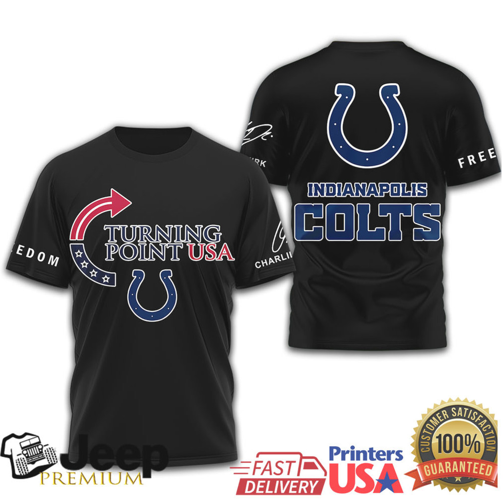 Indianapolis Colts Turning Point USA Freedom & Football Graphic Tee Indianapolis Colts Turning Point USA Freedom & Football Graphic Tee