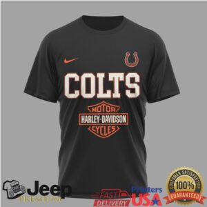 Indianapolis Colts x Harley Davidson Ride The Legend Black T Shirt
