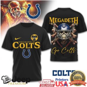 Indianapolis Colts x Megadeth Skull Heavy Metal Graphic Tee