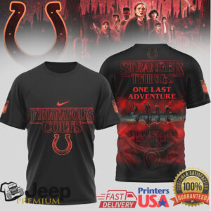 Indianapolis Colts x Stranger Things “One Last Adventure” Black T Shirt