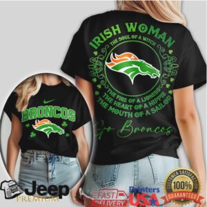 Irish Woman Denver Broncos St. Patrick's Day Lioness Soul T Shirt