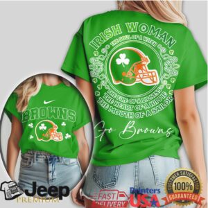 Irish Woman Soul of a Witch Go Browns St. Patrick's Day T Shirt