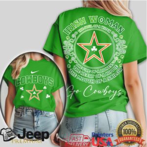 Irish Woman Soul of a Witch Go Cowboys St. Patrick's Day T Shirt
