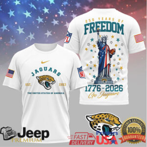 Jacksonville Jaguars 250 Years of Freedom 1776 2026 Statue of Liberty Shirt