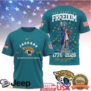 Jacksonville Jaguars 250 Years of Freedom 1776 2026 Statue of Liberty Shirt