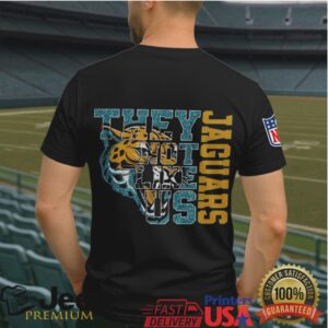 Jacksonville Jaguars “They Not Like Us” T Shirt Teal & Gold Fan Apparel