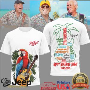 Jimmy Buffett 1946 2025 Memorial Parrot Guitar Tropical t shirt & Shirt