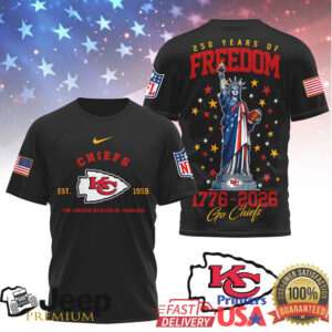Kansas City Chiefs 250 Years of Freedom 1776 2026 Patriotic Shirt