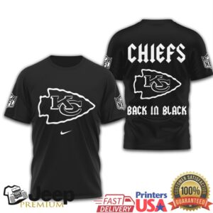 Kansas City Chiefs Back in Black NFL Arrowhead T Shirt