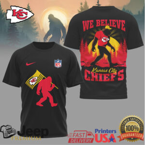 Kansas City Chiefs Bigfoot We Believe Sasquatch Fan T Shirt