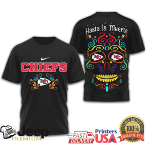 Kansas City Chiefs Dia de los Muertos Sugar Skull Shirt Hasta La Muerte NFL Fan Tee