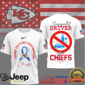 Kansas City Chiefs Drunk Driving Prevention Designated Driver Fan T Shirt