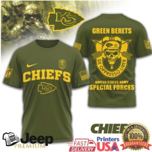 Kansas City Chiefs Green Berets US Army Special Forces T Shirt