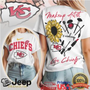 Kansas City Chiefs Makeup Artist Sunflower Floral Women's Tee