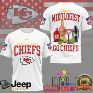 Kansas City Chiefs Master Mixologist Cocktail Fan Spirit T Shirt