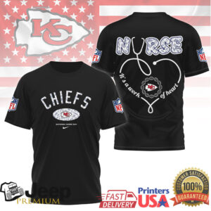 Kansas City Chiefs Nurse Appreciation “Work of Heart” Stethoscope T Shirt