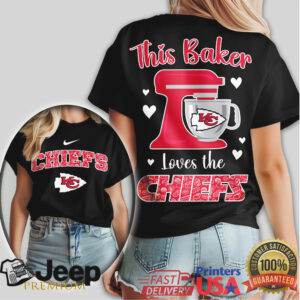 Kansas City Chiefs “This Baker Loves the Chiefs” Kitchen Theme T Shirt
