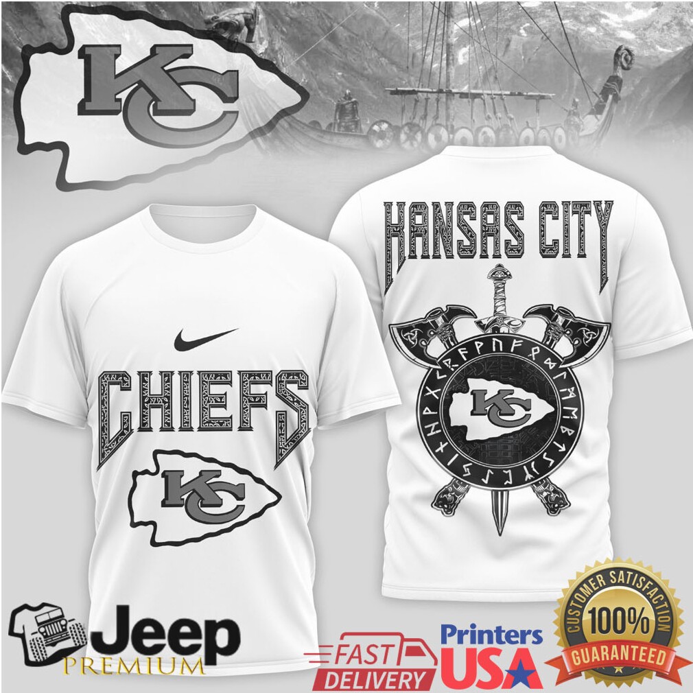 Kansas City Chiefs Viking Axe & Shield Graphic T Shirt Kansas City Chiefs Viking Axe & Shield Graphic T Shirt