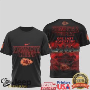 Kansas City Chiefs x Stranger Things “One Last Adventure” Black T Shirt