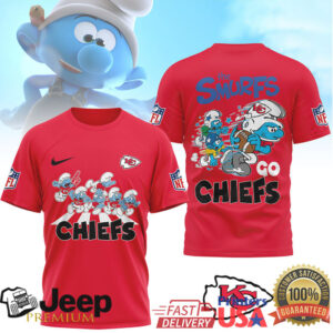 Kansas City Chiefs x The Smurfs Custom NFL Fan T Shirt