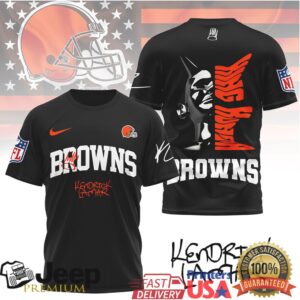 Kendrick Lamar x Cleveland Browns Custom NFL Graphic T Shirt