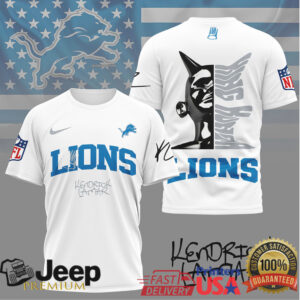 Kendrick Lamar x Detroit Lions Custom NFL Graphic T Shirt