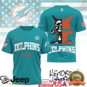 Kendrick Lamar x Miami Dolphins Custom NFL Graphic T Shirt