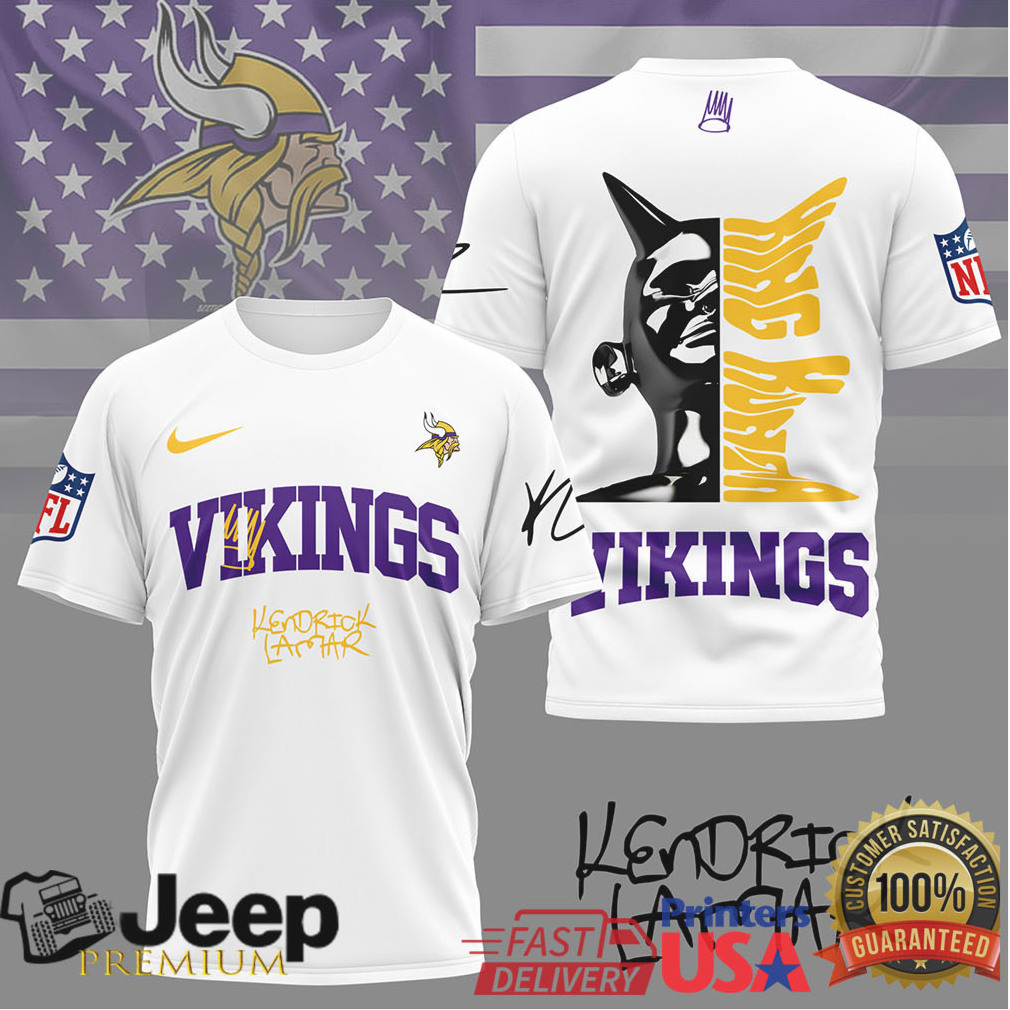 Kendrick Lamar x Minnesota Vikings NFL Graphic Tribute T Shirt Kendrick Lamar x Minnesota Vikings NFL Graphic Tribute T Shirt