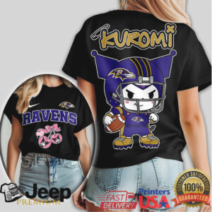 Kuromi Baltimore Ravens Football Cute Aesthetic Fan T Shirt