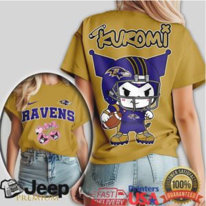 Kuromi Baltimore Ravens Football Cute Aesthetic Fan T Shirt