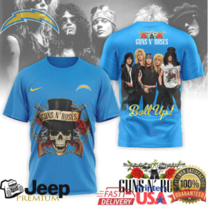 LA Chargers x Guns N' Roses “Bolt Up” Band Mashup Graphic Tee