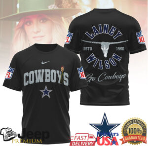 Lainey Wilson x Dallas Cowboys Western Longhorn NFL Graphic Tee