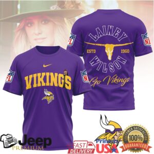 Lainey Wilson x Minnesota Vikings Western Graphic NFL Fan Shirt