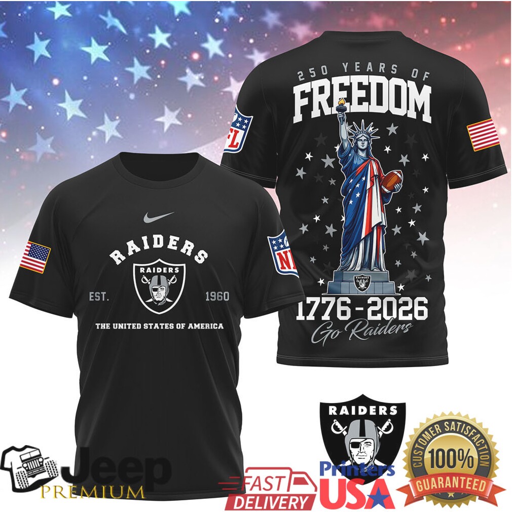 Las Vegas Raiders 250 Years of Freedom 1776 2026 Patriotic T Shirt Las Vegas Raiders 250 Years of Freedom 1776 2026 Patriotic T Shirt
