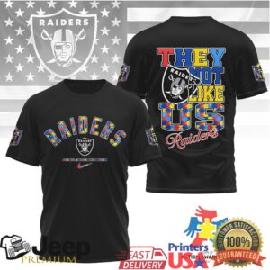 Las Vegas Raiders Autism Awareness “They Not Like Us” T Shirt