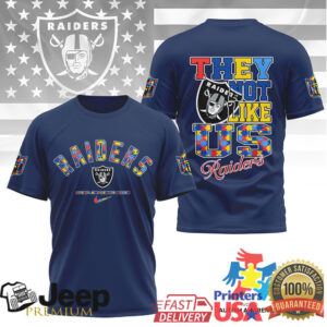 Las Vegas Raiders Autism Awareness “They Not Like Us” T Shirt
