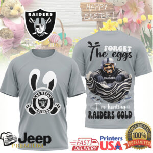 Las Vegas Raiders Easter T Shirt Mascot Egg Hunt Forget the Eggs Raiders Gold