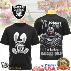 Las Vegas Raiders Easter T Shirt Mascot Egg Hunt Forget the Eggs Raiders Gold