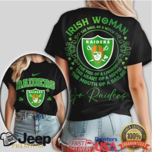 Las Vegas Raiders Irish Woman St. Patrick's Day Shield T Shirt