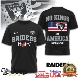 Las Vegas Raiders No Kings In America Since 1776 Football Fan Tee