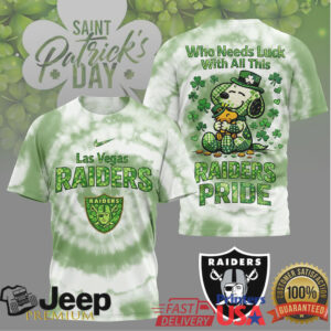 Las Vegas Raiders Snoopy St. Patrick's Day Lucky Pride T Shirt