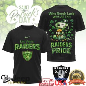 Las Vegas Raiders Snoopy St. Patrick's Day Lucky Pride T Shirt