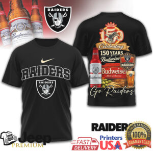 Las Vegas Raiders x Budweiser 150 Years Anniversary Graphic T Shirt