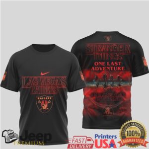 Las Vegas Raiders x Stranger Things One Last Adventure Black T Shirt