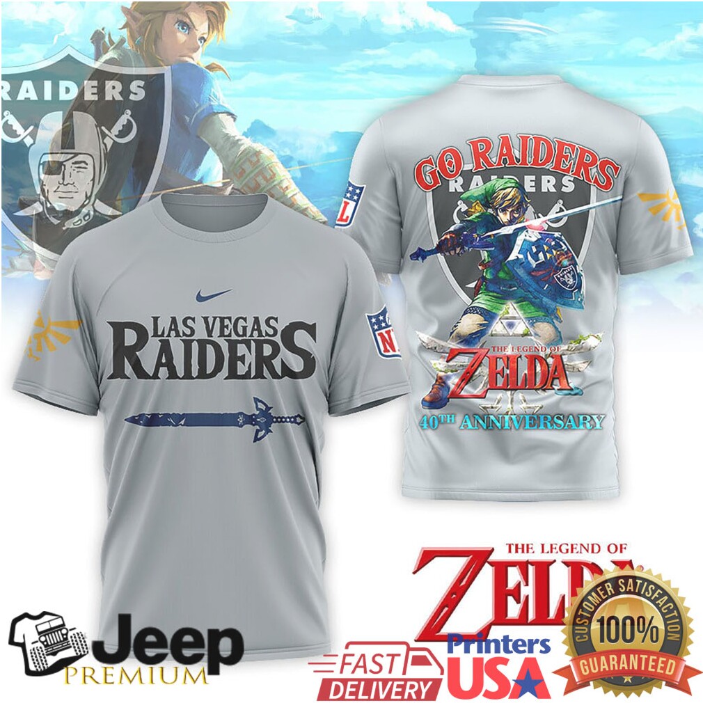 Las Vegas Raiders x The Legend of Zelda Link 40th Anniversary T Shirt Las Vegas Raiders x The Legend of Zelda Link 40th Anniversary T Shirt