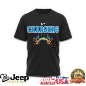 Los Angeles Chargers Dia de los Muertos Sugar Skull Tee Hasta La Muerte NFL Shirt