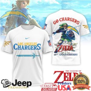 Los Angeles Chargers x Legend of Zelda 40th Anniversary Link Hero T Shirt