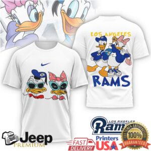Los Angeles Rams Donald & Daisy Duck Cartoon Fans T Shirt
